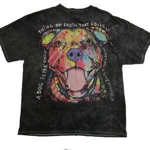 3D TEES Pit Bull Dog Black Graphic T-Shirt